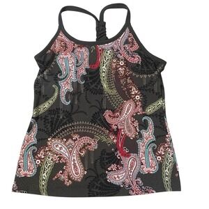 Athleta Pavitra Tank Paisley Racerback Shelf Bra Yoga Top Size Medium